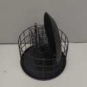 Kingsyard Squirrel Proof Suet Feeder, Cage Bird Feeders for Outdoors Hanging, All Metal, Double Suet Cake Capacity, Tray & Weatherproof, Black