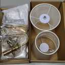 Battery Operated Wall Sconces set of Two,Wireless Wall Sconces with 10000mAh Dimmable Bulb and Remote,LED 15 Colors Rechargeable Gold Wall Sconce with Fabric for Bedroom Living Room Hallway Wall Decor (2 Pack)