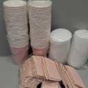 60 Pack Pink Coffee Cups with Lids Sleeves, 12oz Insulated To Go Paper Cups Pink Party Cups Disposable Easter Paper Cups, Drinking Cups for Mother's Day Wedding Birthday Baby Shower Party Supplies