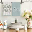 Artoid Mode Buffalo Plaid Bunny Rabbit Eucalyptus Leaves Happy Easter Kitchen Towels Dish Towels, 18x26 Inch Seasonal Spring Decoration Hand Towels Set of 4