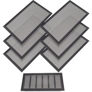 Floor Vent Covers Rectangle Air Vent Screen Cover Magnetic PVC Vent Mesh Floor Register Cover Plastic Vent Screen for Wall Ceiling Floor Catch Debris Hair Insect (Black, 8 x 14 Inch)