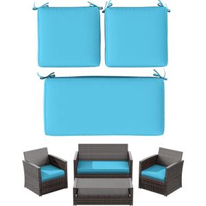 3 Pack Outdoor Furniture Cushions,High-Elastic Replacement Sponge Fits for 4-Seater Wicker Rattan Patio Furniture Cushions Sofa Loveseat Chair Couch（36x18x3,18x18x3 Liner & Cover, 36x18x3in,18x18x3in