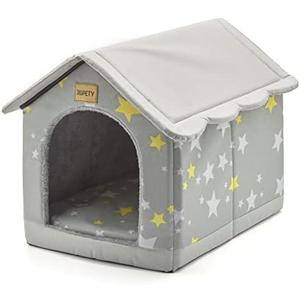 Jiupety Cozy Pet Bed House, Indoor/Outdoor Pet House, 2XL Size for Large Dog, Warm Cave Sleeping Nest Bed for Cats and Dogs, Gray