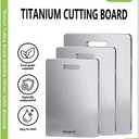 Titanium Cutting Boards For Kitchen, 3Pcs 100% Pure Cut Titanium Cutting Board, Food Grade Quality,Easy To Clean And Will Not Absorb Odors, Suitable For Kitchen Or Outdoor Camping ((12L*9W)+(14L*10W)+(18L*12W))