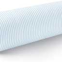 Hofdeco Premium Coastal Hampton Style Patio Indoor Outdoor Bolster Pillow Cover Only, 6"x20" Water Resistant for Backyard, Couch, Blue Stripe