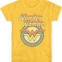Popfunk Classic Wonder Woman Mother's Day Officially Licensed Womens Premium Cotton Short Sleeve Graphic T-Shirt & Stickers (XX-Large, Banana)