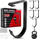 Bike Hooks for Garage Ceiling Mount Rack, Add on Storage Flat Hook Accessory Overhead Garage Hooks for Ceiling Rack and Wall Shelving(6 Pack)