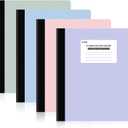 SUNEE Composition Notebooks - College Ruled Paper, 4 Pack Composition Book, 9 3/4" x 7 1/2", 80 Sheets/160 Pages, Assorted Colors, School, College & Office Supplies (Pastel)