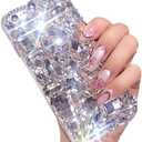 Bling Diamond Case Compatible with Samsung Galaxy A13 5G 3D Homemade Luxury Sparkle Crystal Rhinestone Shiny Glitter Full Clear Stones Back Phone Cover -Clear White