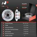 A-Premium 11.06 inch(281 mm) Rear Drilled and Slotted Disc Brake Rotors + Ceramic Pads Kit Compatible with Select Toyota and Lexus Models - Camry 2007-2011, Avalon 2008-2012, ES350 2007-2012, Sedan