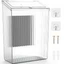 Sealegend Magnetic Slim Trash Can Wastebasket with Lid, Lint Bin, Storage Bins Perfect for Kitchen, Fridge, Cabinet, Bathroom, Laundry Room Organization, Clear