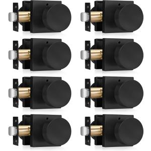 Haidms Matte Black Door Knobs Interior Privacy, Heavy Duty Square Black Interior Door Knobs for Bedroom, Zinc Alloy Privacy Door Knob Bathroom (8 Pack)