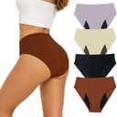 Jointown Incontinence Underwear for Women Washable High Absorbent Period Underwear Reusable Leakproof Panties for Bladder Leak (Large, 4 Mix Color)