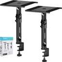 Set of 2 Sturdy Studio Monitor Stands Desktop Clamp Speaker Stands with Cable Management