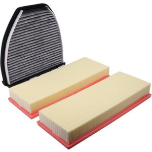NewYall Engine Air Filter and Cabin Air Filter Kit for Mercedes C230 2.5L 2008-2009, C300 3.0L/3.5L 2008-2012, C350 3.5L 2008-2013, E350 3.5L/E550 5.5L 2010-2011, GLK350 3.5L 2010-2012