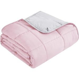 Topcee Weighted Blanket for Adults (20 lbs, 60" x 80") Queen Size Soft Cooling Heavy Blanket Sleeping, Apply to 190-210 lbs Body, Thick Breathable Blanket with Glass Bead, Easy Care (15-pink&light Grey)