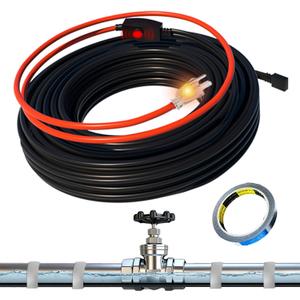 HEATIT Water Pipe Heat Tape Electric Heating Cable Automatic Heat Tape Pipe Freeze Protected Heated Cable 10 Feet