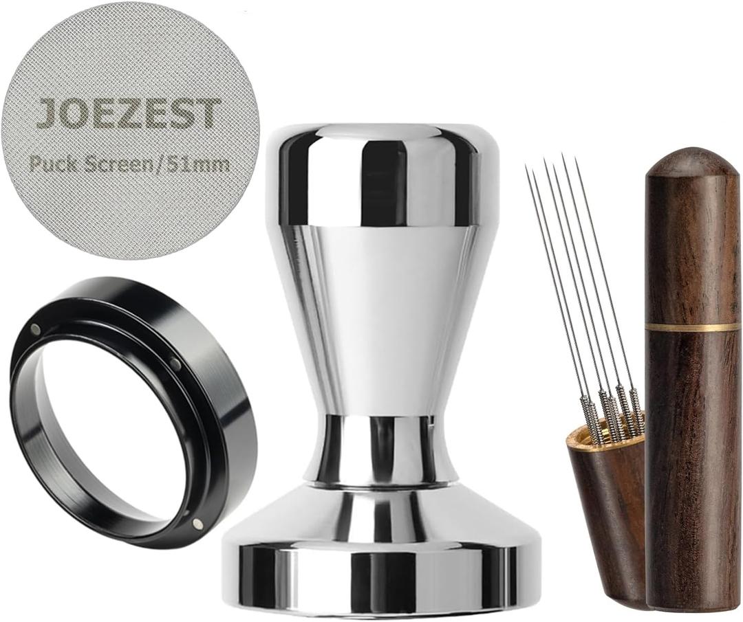 51mm Espresso Tamper Espresso Accessories Kit: Espresso Tamper Set, Coffee Tamper Espresso Tools Barista Tools | Espresso Kit Fits Espresso Coffee Machines of 51mm Portafilters