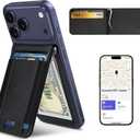 ExtreLife MagSafe Wallet with Money Clip, Work with Apple Find My, Magnetic Phone Wallet Stand for iPhone 17/16/15/14/13/12 Series, 8 Card Holder, RFID Blocking, Rechargeable, Classic Black