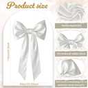 43 x 24 Inches Satin Big Bow Decor, Large White Bow for Backdrop Baby Shower Wedding Bridal Bachelorette Supplies,Giant Satin Ribbon Tie Hanging Gift Coquette Wall Decor