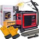 Welding Machine, Upgraded MMA-250A 110V Welder Machine,Portable Stick Welder IGBT Digital Display LCD,Home DIY Arc Welder,Hot Start Arc Force Anti-stick Mini Welder (Grey Red)