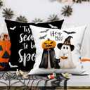 3 x Halloween Pillow Covers 18x18 Set of 2 Throw Pillow Cases Soft Cushion Case Pillowcase for Chair Sofa Bedroom Living Room Home Decor, Hello