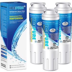 ICEPURE UKF8001 Compatible with Whirlpool EDR4RXD1, 4396395, Maytag UKF8001, UKF8001AXX, EveryDrop Refrigerator Water Filter 4, RFC0900A, UKF8001AXX-200, UKF8001P, 469006, PUR, Puriclean II, Pack of 3