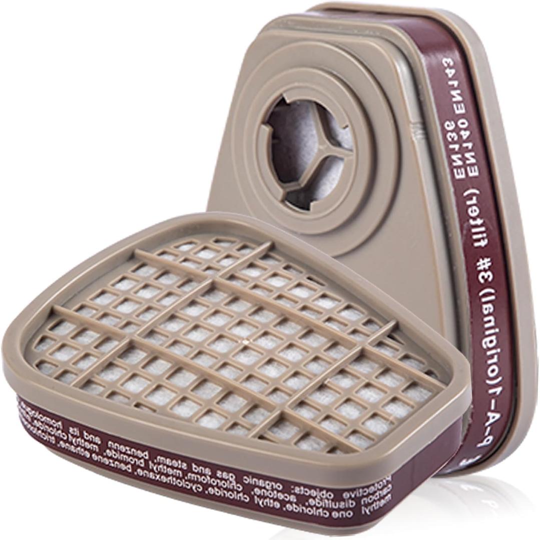 6001 Filter Cartridges for Respirator, Replacement Respirator Filters, Organic Vapors, Paint and Chemical, Respirator Cartridges for 6200, 7502, 6800, 4008, FF402 Series Respirator