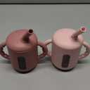 Seposeve 2 Pack Silicone Sippy Cups, Leak-Proof Baby Straw Cup for 6-12 Months, Spill Proof Toddler Cup with Straw 1-3 Years, with Capacity Marking, Non-slip Handle, Flow Control, 6 oz, Purple, Pink