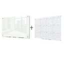 J&J worldwide Magnetic Glass Whiteboard 47x35 in+Whiteboard Calendar Glass Board Yearly Calendar