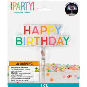 Unique Party Led Cake Topper Happy Birthday Pack of 2