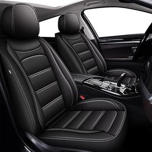 Car Seat Covers Fit for Kia Seltos 2021-2024 2025: Full Set Luxury Leather Automotive Seat Covers, Car Seat Protector(5 Seats, Black)