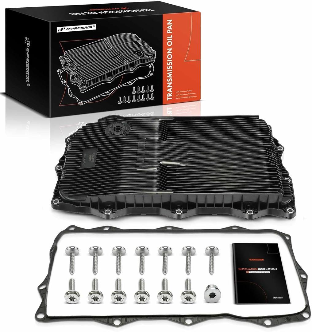 A-Premium Transmission Oil Pan with Gasket & Drain Plug Compatible with Ram 1500 2500 3500 & Jeep Grand Cherokee & Dodge Charger, Challenger, Charger & Chrysler 300, 8-Speed Automatic Transmission