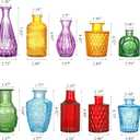 Coloch Set of 10 Colored Bud Vases, Assorted Small Glass Flower Vases Vintage Carved Floral Vase Single Bud Vase in Bulk for Centerpieces, Parties, Wedding Decoration, Office, Home