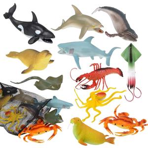 ArtCreativity Aquatic Animal Assortment in Mesh Bag, Pack of 11 Sea Creature Figurines in Assorted Designs, Bath Water Toys for Kids, Ocean Life Party Dcor, Party Favors for Boys and Girls