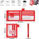 Rough Enough Clear ID Badge Holder Card Wallet with Lanyard 2 Pack Black Red, PVC, Water-Resistant, for Work Travel