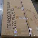 Merax Wooden Farmhouse TV Stand & Coffee Table Set with Charging Station,Oval Fluted Media Console with Sliding Doors for TV up to 80", Mid-Century Center Table with Wood Legs for Living Room,Natural