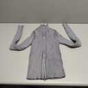 MakeMeChic Women's Y2K Cropped Sweater Cardigans Striped Zip Up Cardigan High Neck Fall Sweaters Crop Tops (Dark Grey, XS)