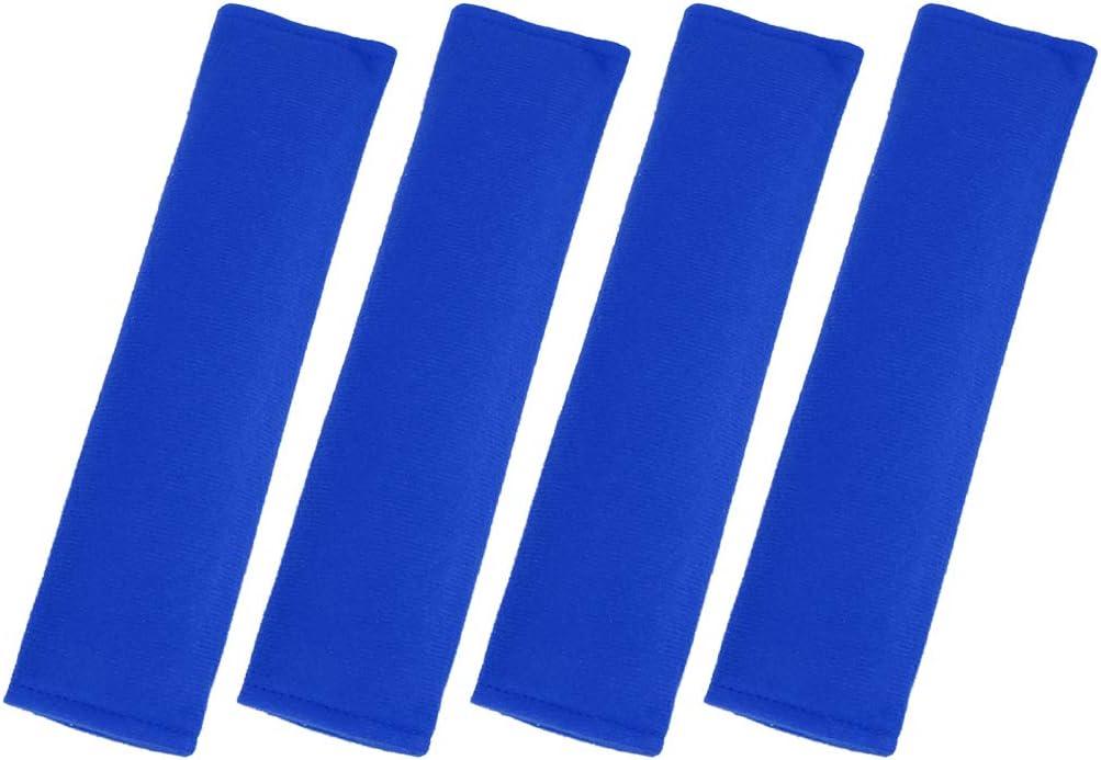 X AUTOHAUX 4pcs Universal Blue Car Safety Seat Belt Pads Cover with Soft Polyester Fiber Auto Seatbelt Shoulder Pad for More Comfortable Driving