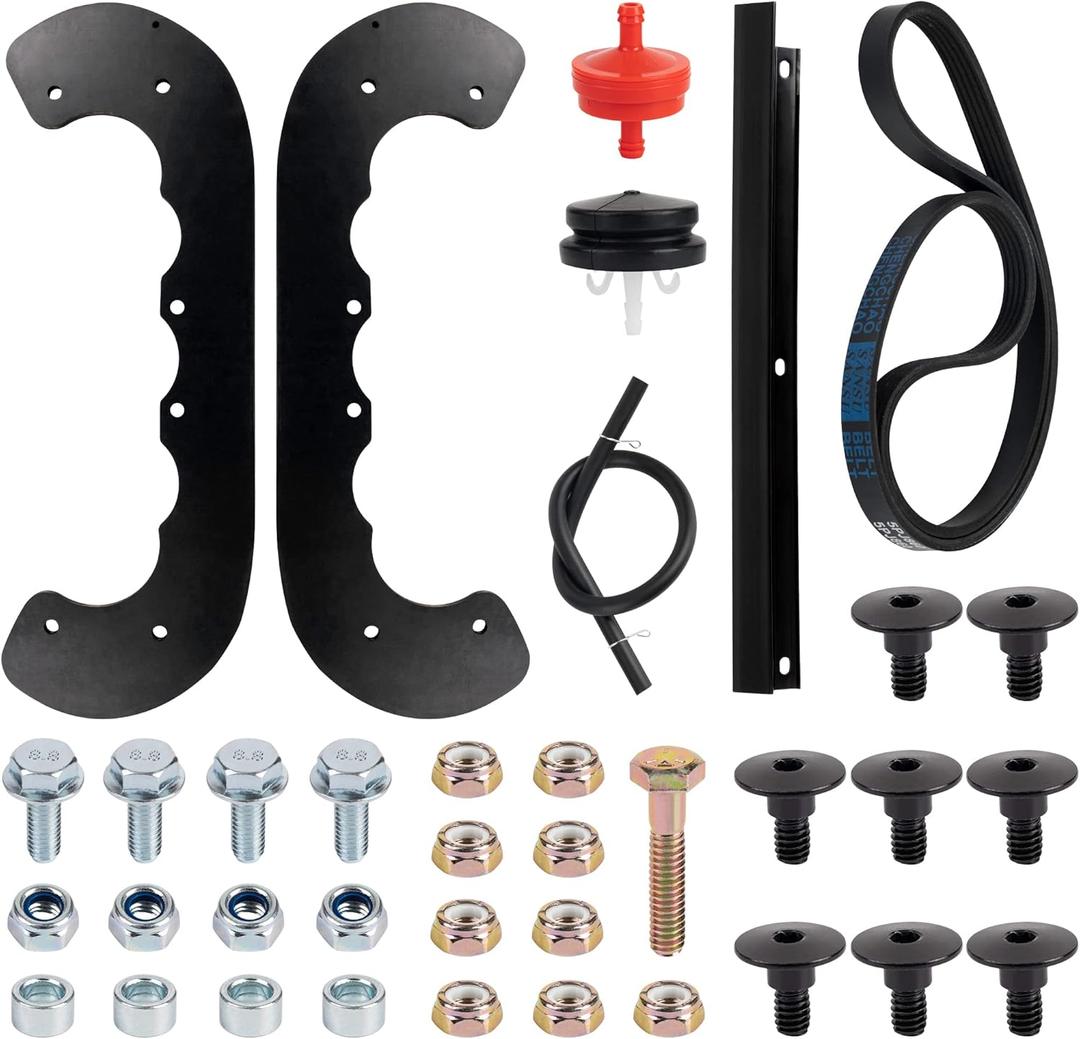 BlueStars 99-9313 Rubber Paddles 55-8760 Scraper Blade 95-6151 Drive Belt and Hardware Kits - for Toro CCR Snowblower CCR2000 CCR2400 CCR2450 CCR2500 CCR3000 CCR3600 CCR3650 Snow Blower
