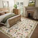 Machine Washable Rugs for Living Room: 8x10 Area Rugs Stain Resistant Non Slip Low Pile Soft Lightweight Carpet Rugs for Bedroom Kitchen Dining Room Nursery Kids Room Farmhouse