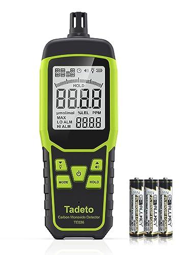 Carbon Monoxide Detectors, Portable CO Detector with Audible & Visual Alarm, 2.4-in Backlit Screen 0-1000PPM Travel CO Gas Meter for Home, Industrial and Outdoor (Includes Battery x3)