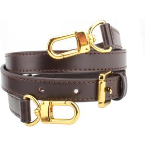 Vachetta Leather Adjustable Crossbody Strap for Leather Shoulder Strap Belt Replacement Suitable for L V Handbags (Width:0.7in-glossy Brown)