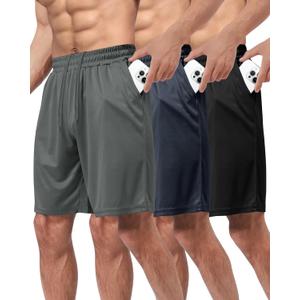 3 Pack Gym Basketball Mens Shorts - Quick Dry Black Workout Athletic Shorts with Pockets for Casual Running (S-6XL) (Medium, 1-black/Dark Grey/Navy Blue) 3 Pack Gym Basketball Mens Shorts - Quick Dry Black Workout Athletic Shorts with Pockets for Casual Running (S-6XL) (Medium, 1-black/Dark Grey/Navy Blue)
