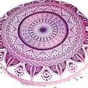 INDIAN CRAFT CASTLE Meditation Floor Pillow Cover, Large Pillows Cover Seating for Adults and Kids, Bohemian Cushion Cover for Fireplace Yoga Living Room Sitting 22 Inches (Pink)