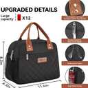 HOMESPON Insulated Lunch Bag for Women Men Adults Lunch Tote with Front Pocket Lunch Box Container Cooler Bag for Work Picnic (Black with Side Pockets)