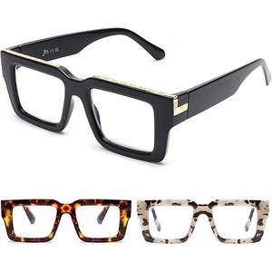 3 Pack Reading Glasses for Women Men, Spring Hinge Eyeglasses Blue Light Blocking Anti Eyestrain Computer Readers