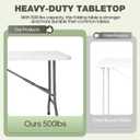 Folding Table 6ft, Heavy-Duty 500lbs Weight Capacity Foldable Table with HDPE Top & Steel Legs, Portable 6 Foot Picnic Table for Indoor Outdoor Parties, Camping, Event