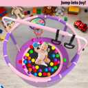LANGXUN 60" Trampoline for Kids, 5ft Toddler Mini 6-in-1 Trampoline Indoor Outdoor with Swing, Basketball Hoop, Dart Board, Rings, Christmas Toys Birthday Gifts for Girls Boys