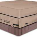 ULTCOVER Waterproof 600D Polyester Square Hot Tub Cover Outdoor SPA Covers 85 x 85 inch (85"(L)x85"(W)x20"(H), Brown)